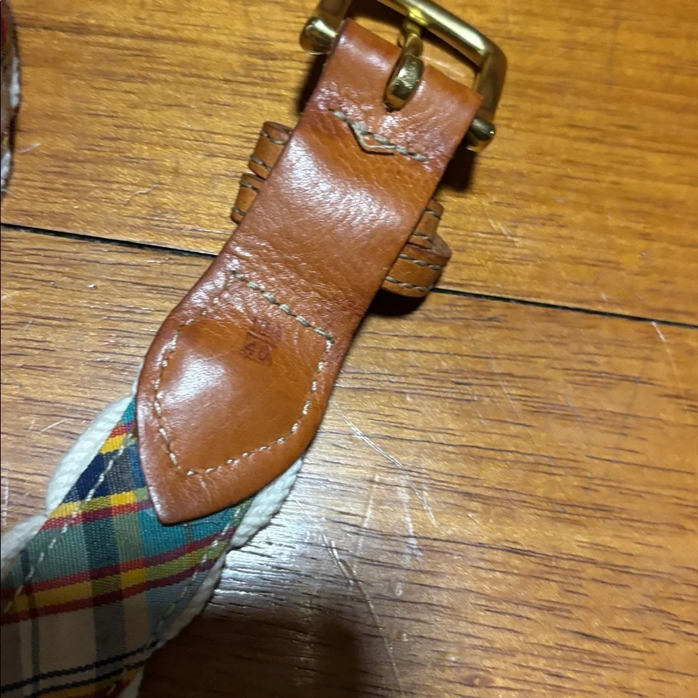 Kiel James Patrick Plaid and Braided Belt